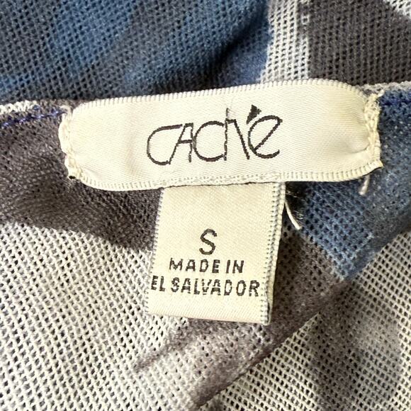 Y2k Cache Blue Floral Mesh Ruched Faux Wrap Stretch Top Romantic Fairy Bimbo S M - Picture 5 of 7